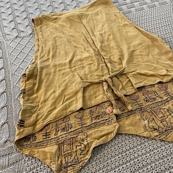 Vintage D II K by K.V.M beaded vest ~ S - Picture 10 of 11